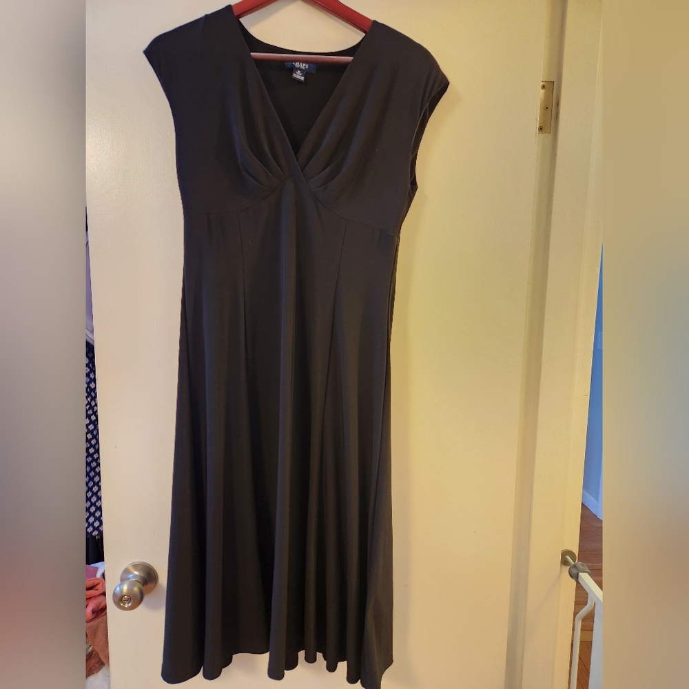 Chaps Black Midi Dress